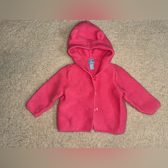BabyGap Pink Hooded Baby Cardigan 6-12m - Picture 1 of 1